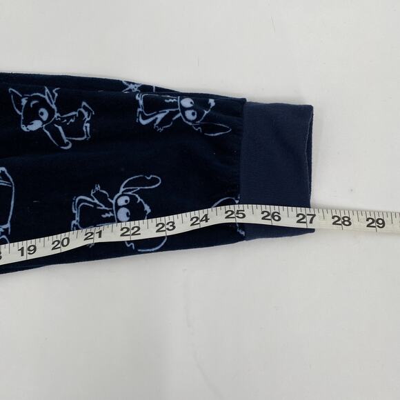 Disney Stitch Print Pajama Pants Jogger Navy Blue Size Medium - Picture 8 of 8